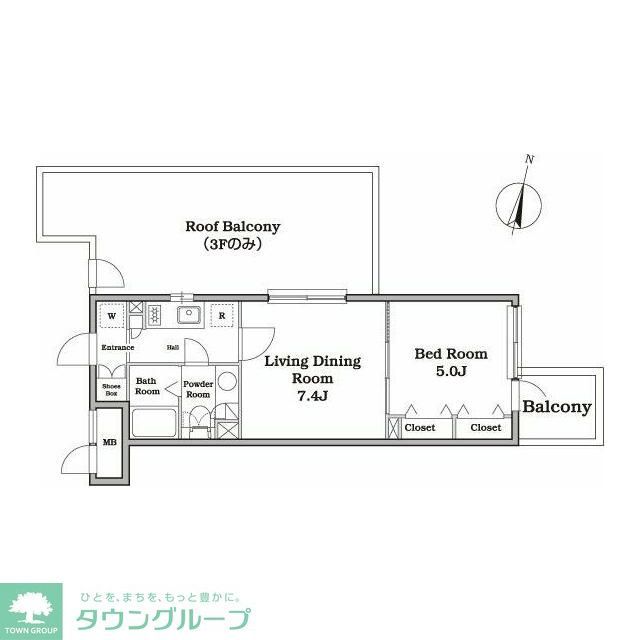 新宿区西新宿のマンションの間取り