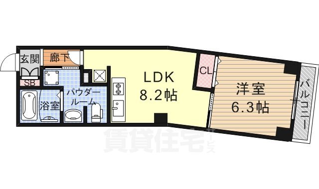 大津市柳が崎のマンションの間取り