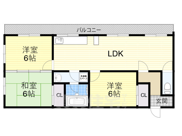 阪急宝塚線 曽根駅 徒歩9分 4階建 築52年の間取り写真