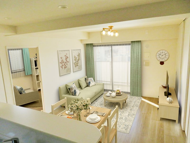 居室・リビング　※写真の家具は合成です。※家具・調度品は設備には含まれません