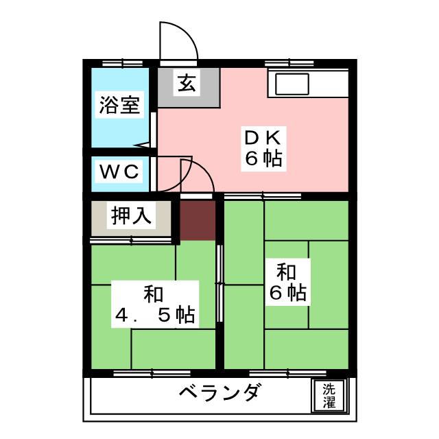 コーポ猪之越の間取り