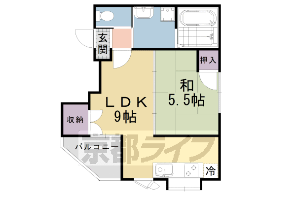 京都市伏見区葭島矢倉町のマンションの間取り