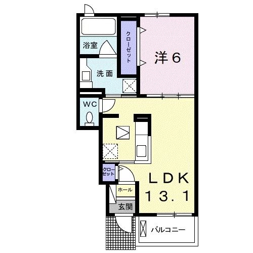 橋本市高野口町名古曽のアパートの間取り