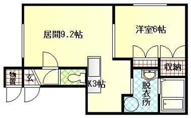 旭川市曙一条のアパートの間取り