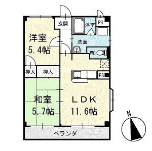 岡崎市大平町のアパートの間取り