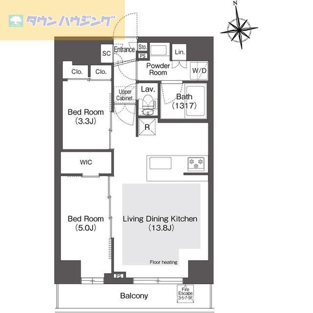 江戸川区西葛西のマンションの間取り