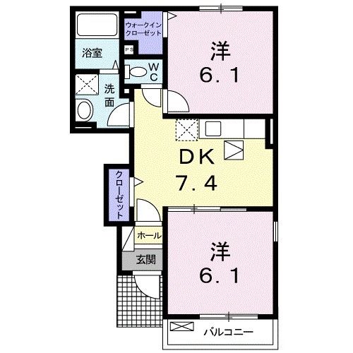 有田郡有田川町大字植野のアパートの間取り