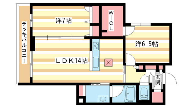 生駒市元町のアパートの間取り