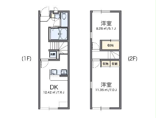 レオパレス長尾の間取り