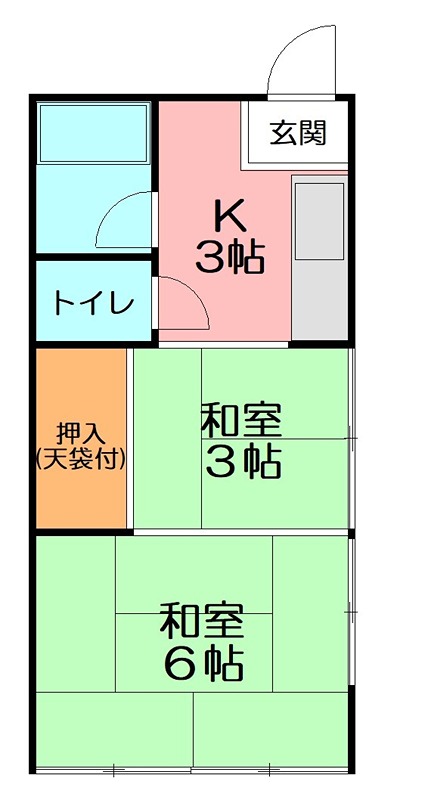 草沢ハイツの間取り