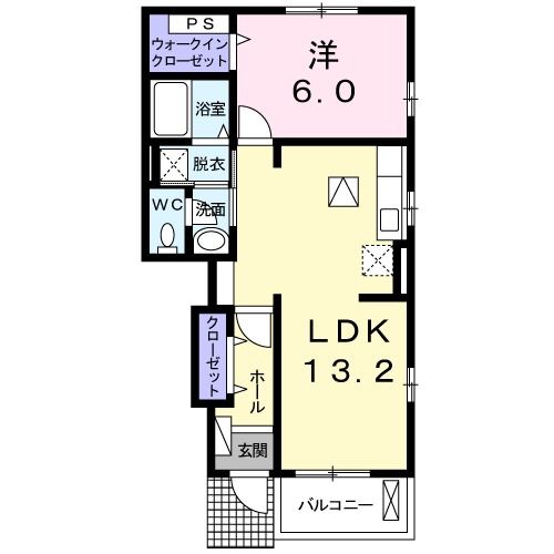 相馬市新沼のアパートの間取り