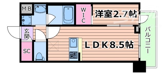 吹田市江坂町のマンションの間取り