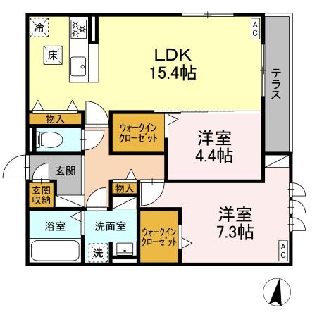 【駿東郡長泉町下長窪のアパートの間取り】