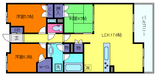 パークシュロス芦屋の間取り