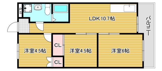 豊中市柴原町のマンションの間取り