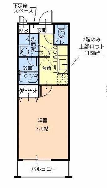 堺市北区黒土町のアパートの間取り