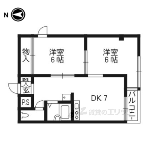 【京都市伏見区石田森東町のマンションの間取り】