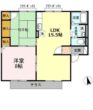 碧南市六軒町のアパートの間取り