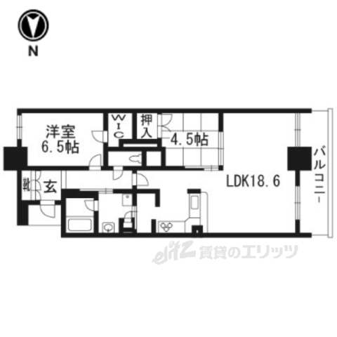 草津市渋川のマンションの間取り