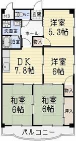 小牧市中央のマンションの間取り