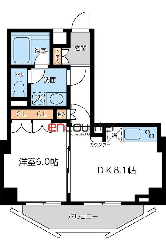 新宿区若松町のマンションの間取り