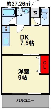 飯塚市菰田西のアパートの間取り