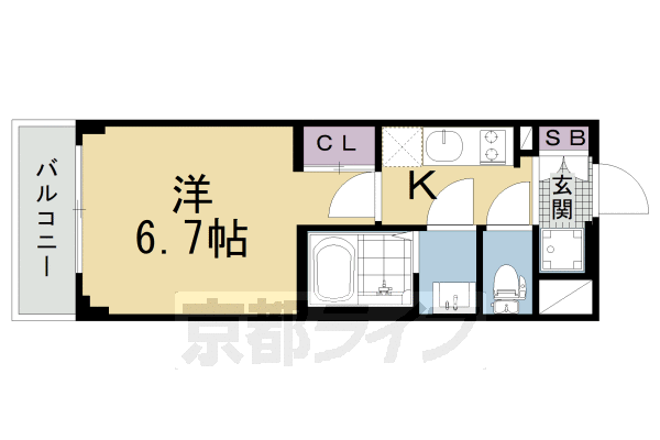 京都市南区八条寺内町のマンションの間取り