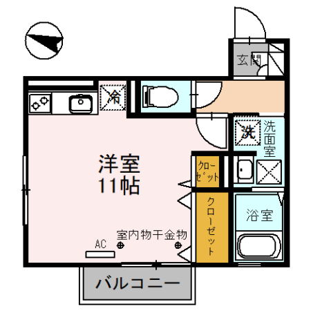 富山市婦中町速星のアパートの間取り