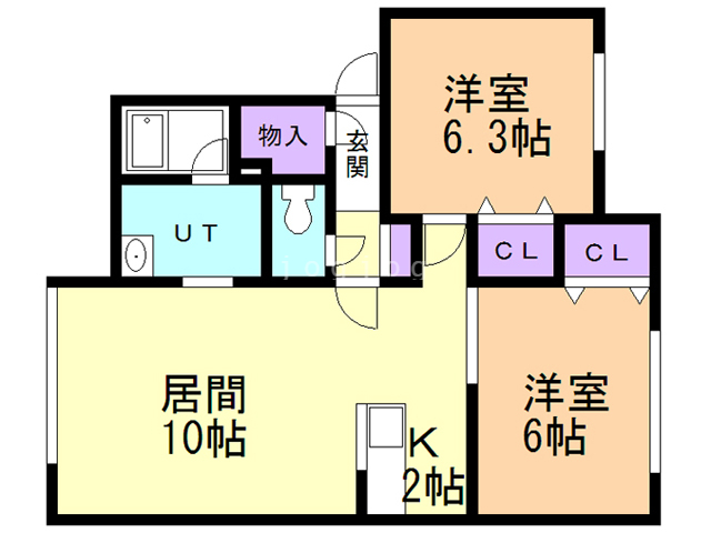 【旭川市東七条のアパートの間取り】