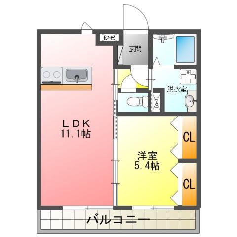 リモージュ北泉B棟の間取り