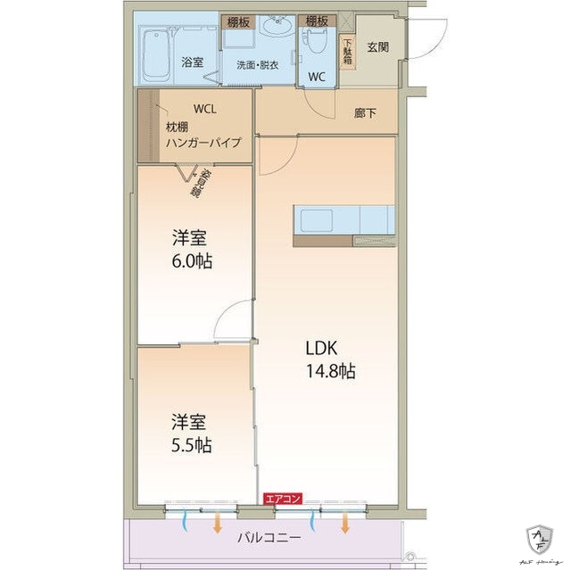 多治見市下沢町のマンションの間取り