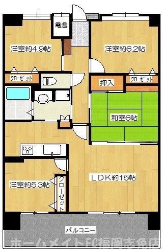 糟屋郡篠栗町大字高田のマンションの間取り