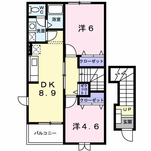 金沢市無量寺のアパートの間取り