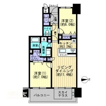 高松市寿町のマンションの間取り