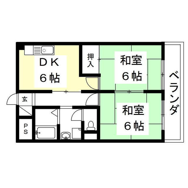 岐阜市鏡島精華のアパートの間取り