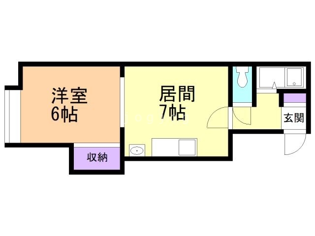 石狩郡当別町白樺町のアパートの間取り