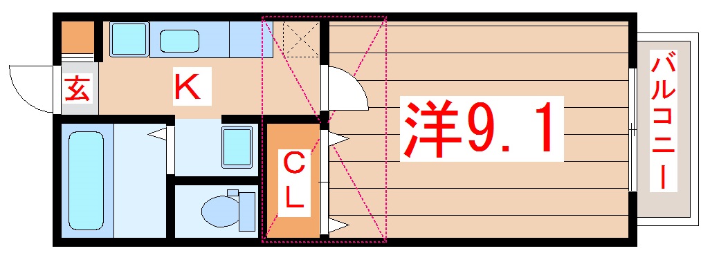 【エストメルベーユ荒井 弐番館の間取り】