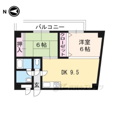 京都市伏見区深草フチ町のマンションの間取り