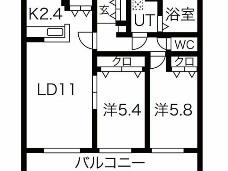 札幌市南区真駒内本町のマンションの間取り