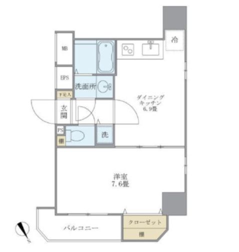 【台東区元浅草のマンションの間取り】