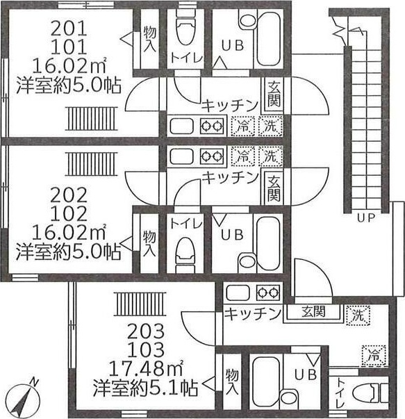 横浜市金沢区六浦のアパートの間取り