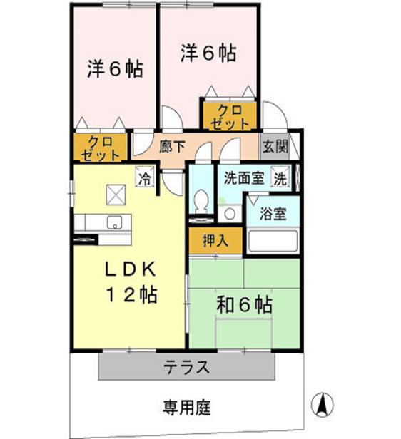 【揖保郡太子町糸井のアパートの間取り】