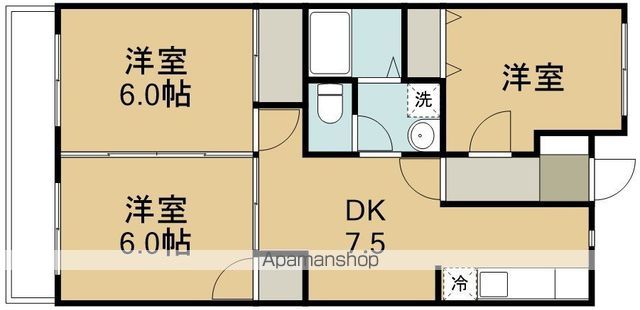東武東上線 北坂戸駅 徒歩4分 3階建 築29年の間取り写真
