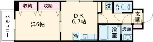 都営大江戸線 両国駅 徒歩1分 8階建 築22年の間取り写真