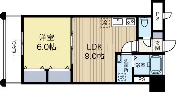 地下鉄空港線 中洲川端駅 徒歩8分 13階建 築23年の間取り写真