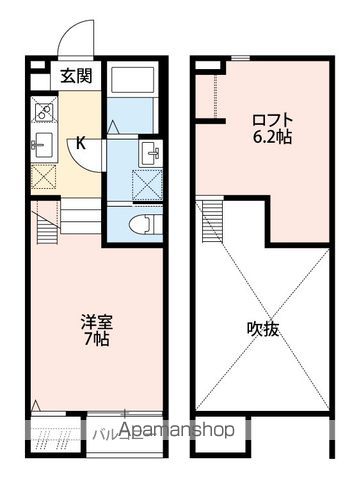 京成松戸線 上本郷駅 徒歩6分 2階建 築10年の間取り写真