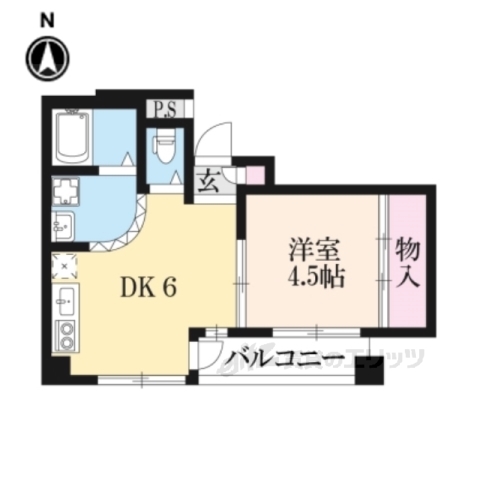 京都市中京区式部町のマンションの間取り