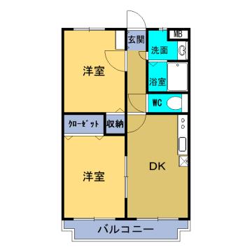 栃木市神田町のマンションの間取り