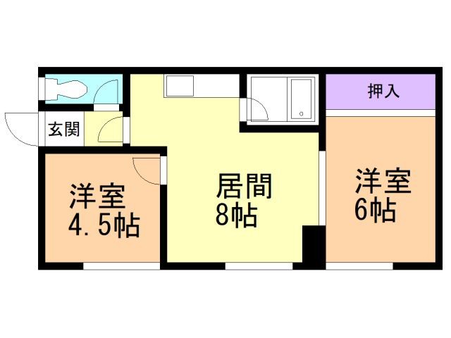 函館市上新川町のアパートの間取り