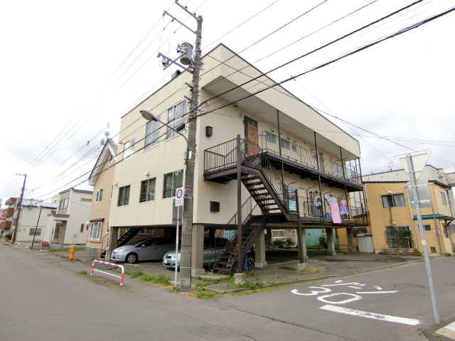 函館市上新川町のアパートの建物外観